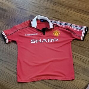 Umbro Manchest United Red and Black Soccer Jersey